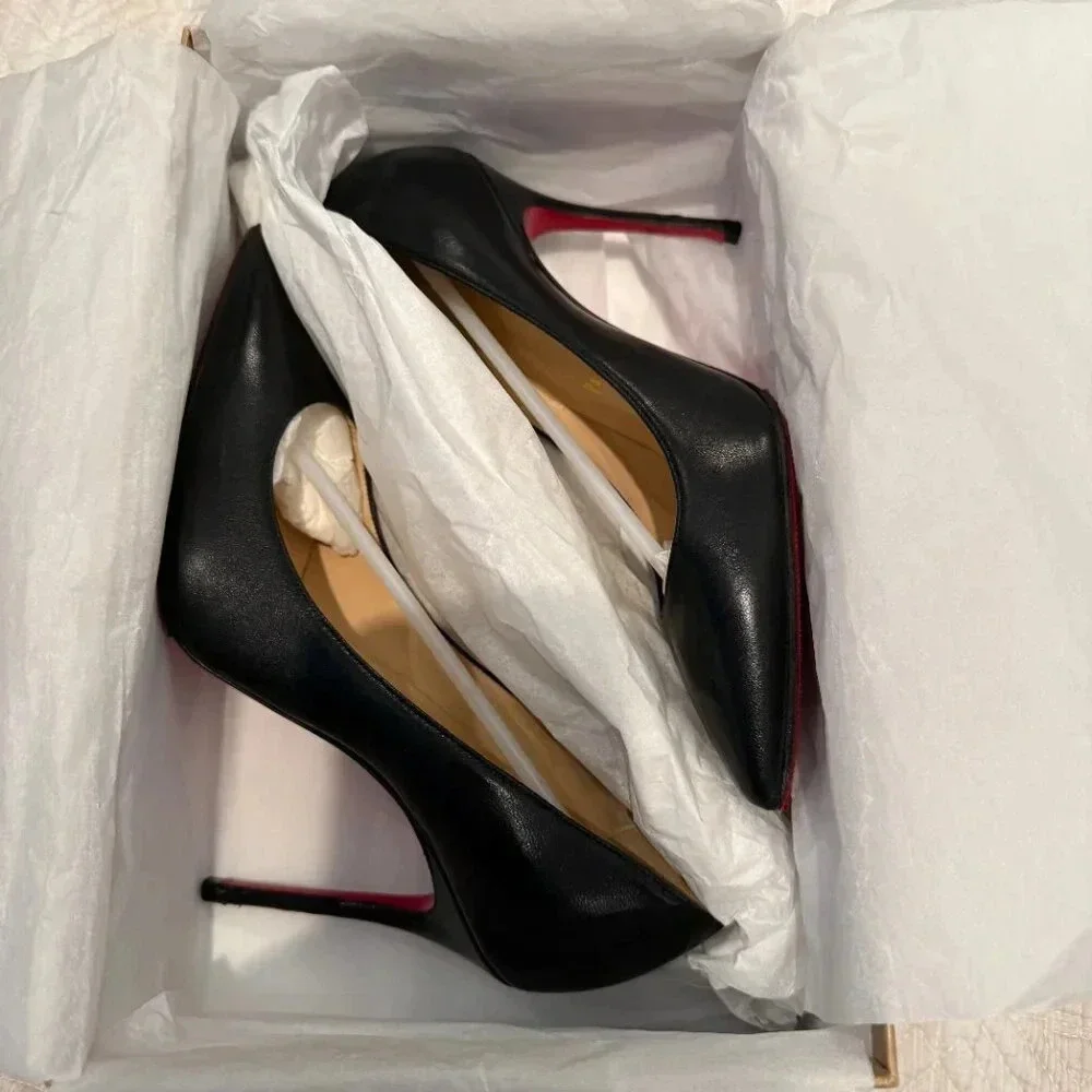 AUTHENTIC  Black 100mm Decolette 554, Christian Louboutin, 36.5 (Not For Bundle) - Picture 9 of 15